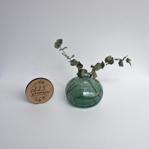 123 Souvenir - Location matériel événementiel_DT008_Petit vase de table rond vert foncé